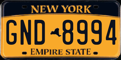NY license plate GND8994