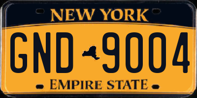 NY license plate GND9004