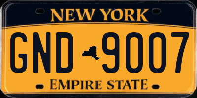 NY license plate GND9007