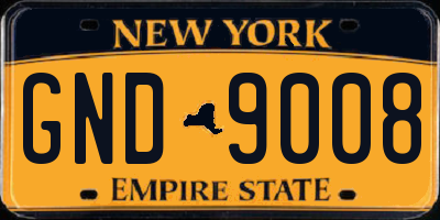 NY license plate GND9008