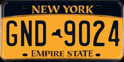NY license plate GND9024