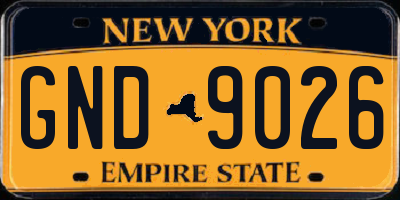 NY license plate GND9026