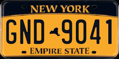 NY license plate GND9041