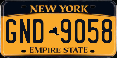 NY license plate GND9058