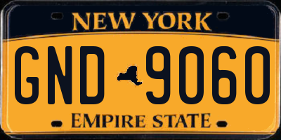 NY license plate GND9060