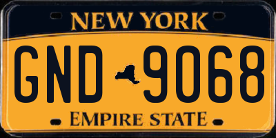 NY license plate GND9068