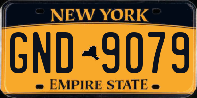 NY license plate GND9079