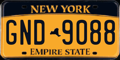 NY license plate GND9088