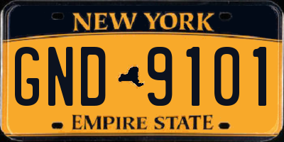 NY license plate GND9101