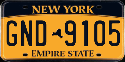 NY license plate GND9105