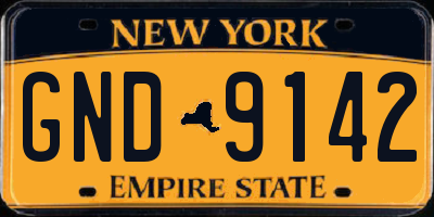 NY license plate GND9142