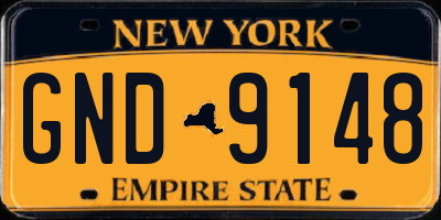 NY license plate GND9148