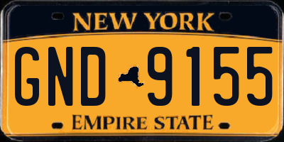 NY license plate GND9155