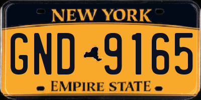 NY license plate GND9165