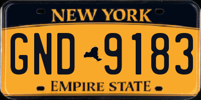 NY license plate GND9183