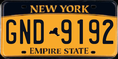 NY license plate GND9192