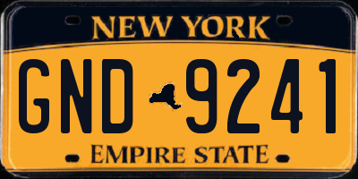 NY license plate GND9241