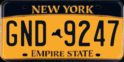 NY license plate GND9247