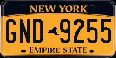 NY license plate GND9255