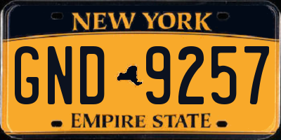 NY license plate GND9257