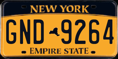 NY license plate GND9264