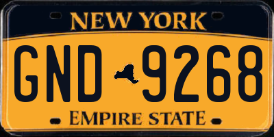 NY license plate GND9268