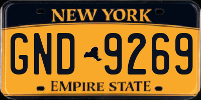 NY license plate GND9269