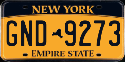 NY license plate GND9273