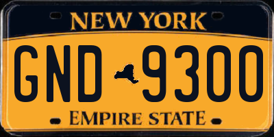NY license plate GND9300