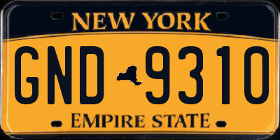 NY license plate GND9310