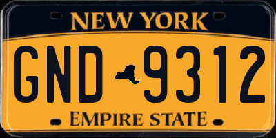 NY license plate GND9312