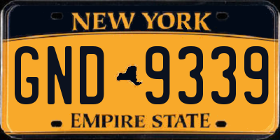 NY license plate GND9339