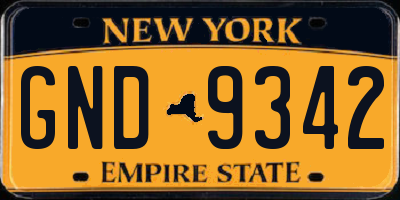 NY license plate GND9342