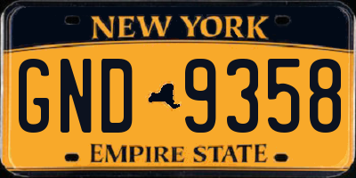 NY license plate GND9358