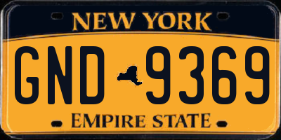 NY license plate GND9369
