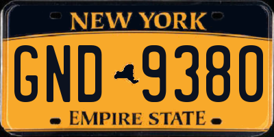 NY license plate GND9380