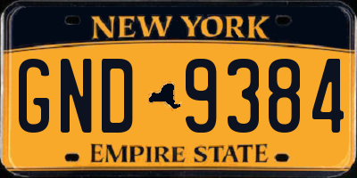 NY license plate GND9384