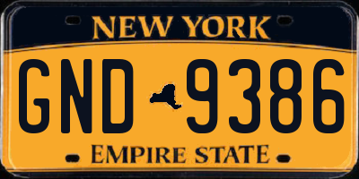 NY license plate GND9386