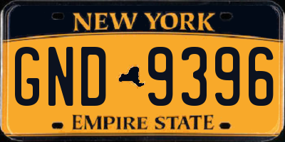 NY license plate GND9396