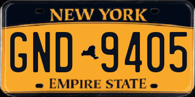 NY license plate GND9405