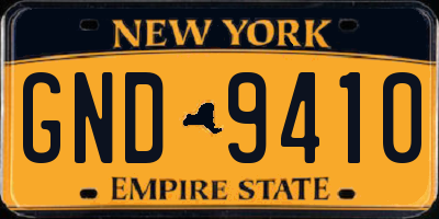NY license plate GND9410