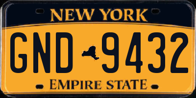 NY license plate GND9432