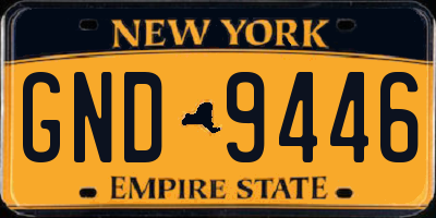 NY license plate GND9446
