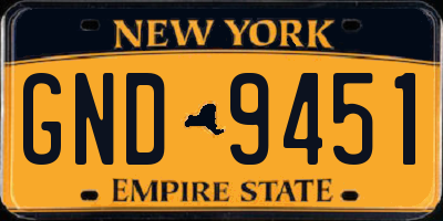 NY license plate GND9451