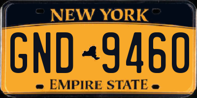NY license plate GND9460