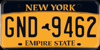 NY license plate GND9462