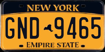 NY license plate GND9465