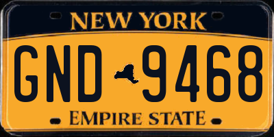 NY license plate GND9468