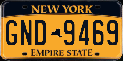 NY license plate GND9469