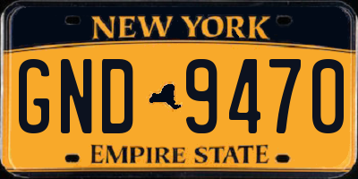 NY license plate GND9470